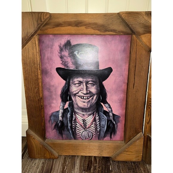 Vintage Native American Framed Paintings Prints by Bill Hampton, unique gift - Picture 2 of 11